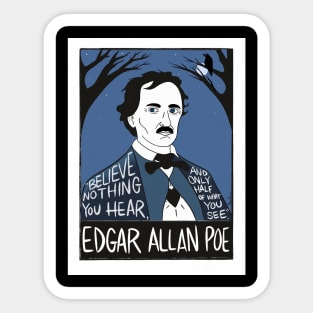 Edgar Allan Poe Folk Art Sticker